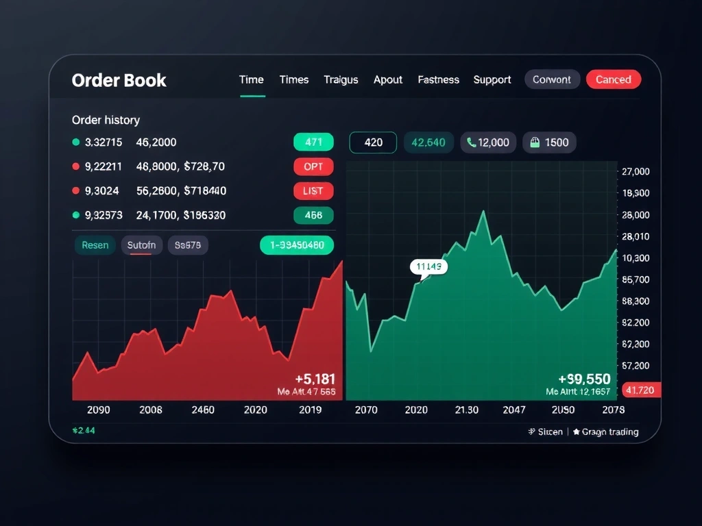 Real-time market data visualization with order book and trade history
