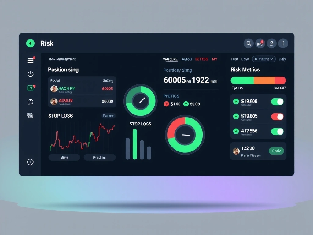 Risk management dashboard with position sizing and stop-loss controls